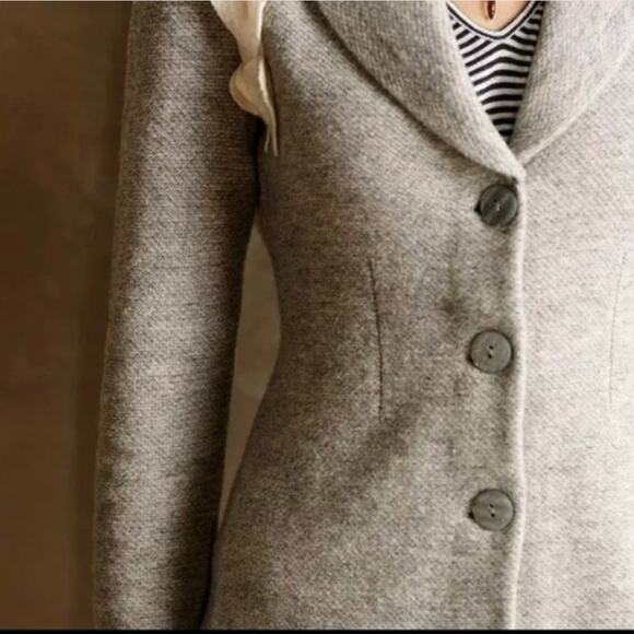 Rosie Neira for Anthropologie 3D Tree Gray Wool Jacket Blazer. Small. - Picture 3 of 5